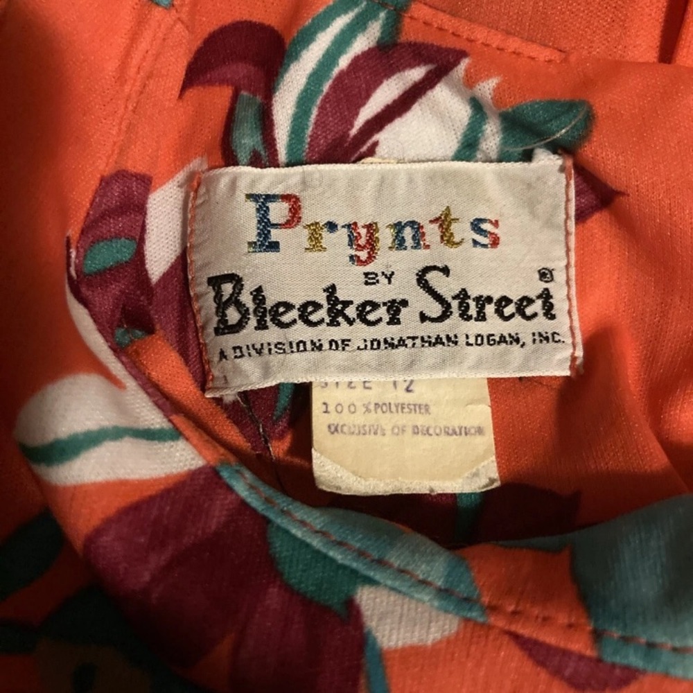 3-15 Vintage Prynts By Bleeker Street Orange Dress 12 Parrrots Novelty Birds View 6